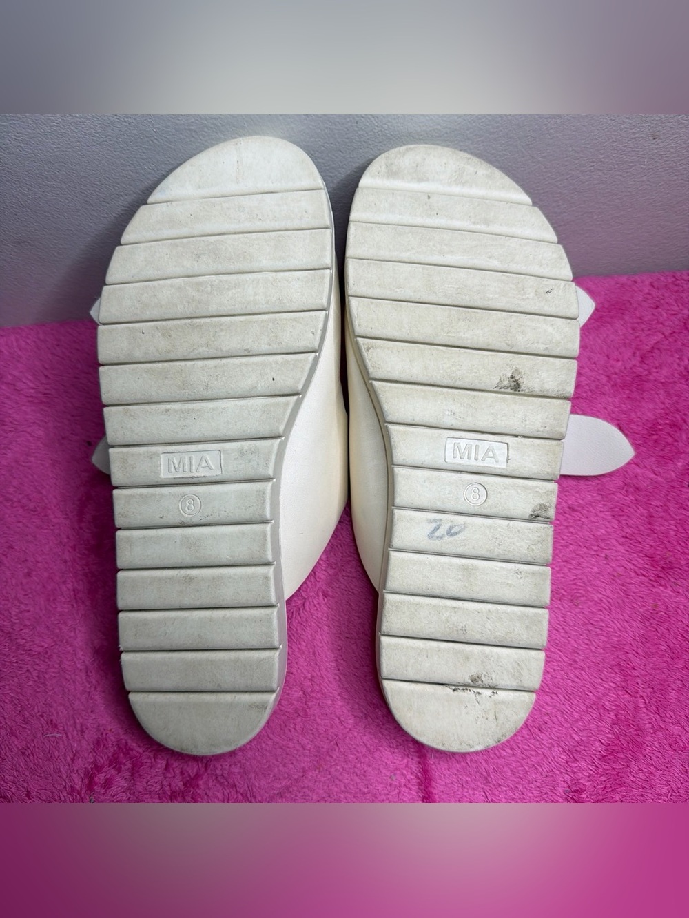 MIA White Double-Strap Slide Sandals with Antiqued Buckles - Picture 4 of 4